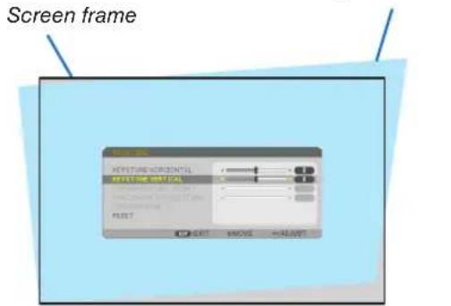 NEC NP-ME301X - Press the ▼ button to select [VERTICAL] and then use the ◀ or ▶ so that the left and right sides of the projected image are parallel. - 1
