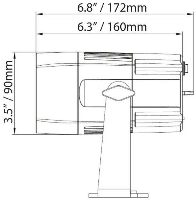 6.8" / 172mm 6.3" / 160mm 3.5" / 90mm