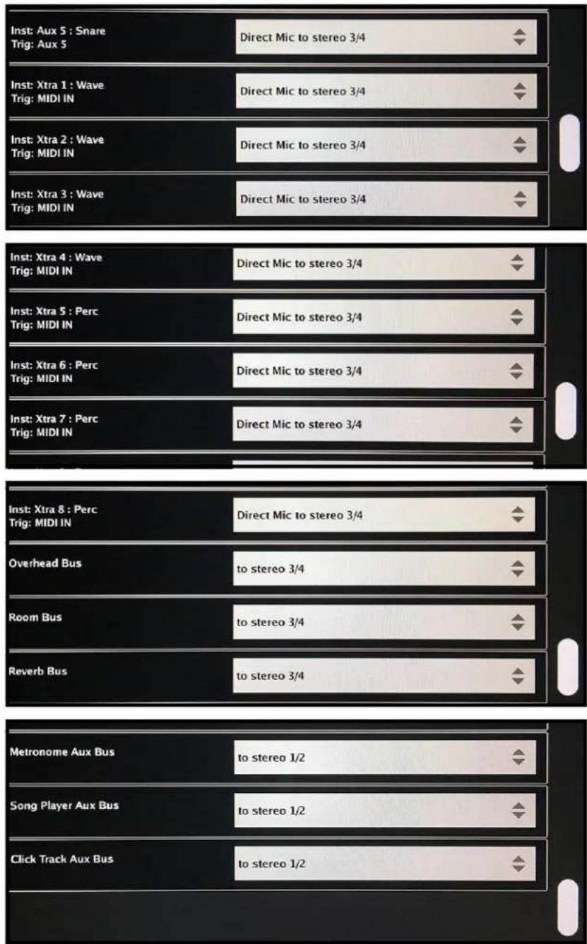 Inst: Aux 5 : Snare Trig: Aux 5 Direct Mic to stereo 3/4 Inst: Xtra 1 : Wave Trig: MIDI IN Direct Mic to stereo 3/4 Inst: Xtra 2 : Wave Trig: MIDI IN Direct Mic to stereo 3/4 Inst: Xtra 3 : Wave Trig: MIDI IN Direct Mic to stereo 3/4 Inst: Xtra 4 : Wave Trig: MIDI IN Direct Mic to stereo 3/4 Inst: X…