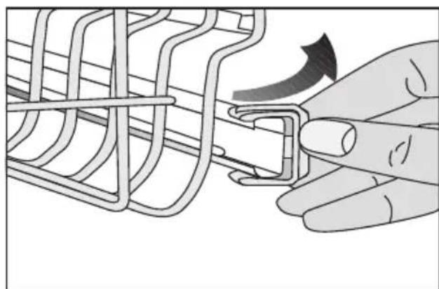 GRUNDIG GNU 4P835 - Justering af højde på tom øverste kurv - 1