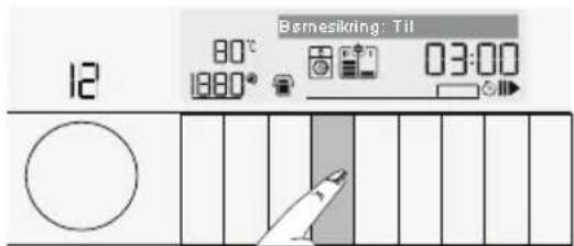 Børnesikring: Til 12 80°C 1800° 03:00