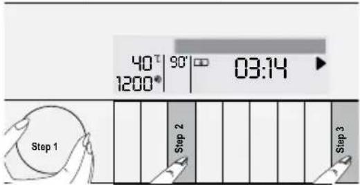 40° 90° 03:14 1200 Step 1 Step 2 Step 3