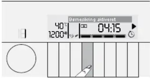 Børnesikring aktiveret 40° 1200° 04:15