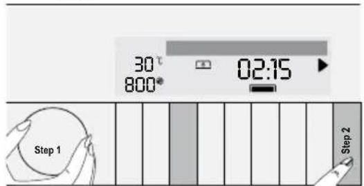 30° 800° 02:15 Step 1 Step 2