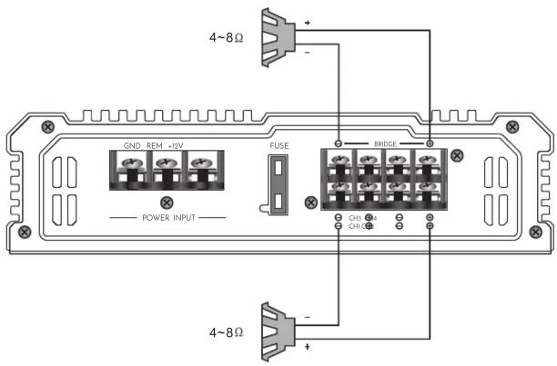 4~8Ω GND REM +2V FUSE BRIDGE POWER INPUT CHD CHI CHI CHI 4~8Ω
