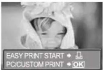 EASY PRINT START • ↓ PC/CUSTOM PRINT • OK