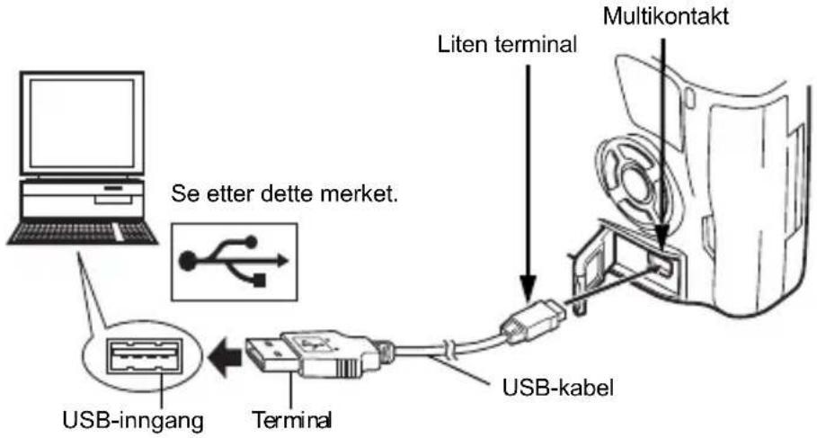 Se etter dette merket. Liten terminal Multikontakt USB-inngang Terminal USB-kabel