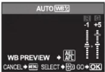 AUTO WB2 -1 +5 WB PREVIEW AEL AFL CANCEL ⬆MEN SELECT ♦Go OK
