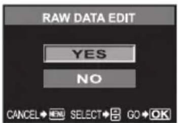 RAW DATA EDIT YES NO CANCEL→MENU SELECT→GO→OK