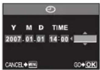 Y M D TIME 2007.01.01 14:00 CANCEL→NEW GO→OK