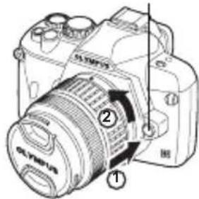 OLYMPUS E-400 - Demontere linsen fra kameraet - 2