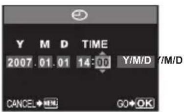 Y M D TIME 2007.01.01 14:00 Y/M/D /M/D CANCEL→NEW GO→OK