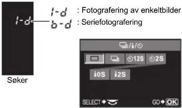 I-d b-d : Fotografering av enkeltbilder : Seriefotografering Søker 12S 2S iOS 2S SELECT GO OK