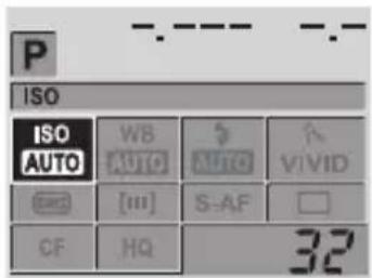 P ISO ISO AUTO WB AUTO AUTO VIVID [III] S-AF CF HQ 32