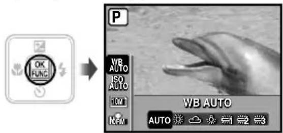 OK FUNC WB AUTO ISO AUTO 10M NORM WB AUTO AUTO 2 3