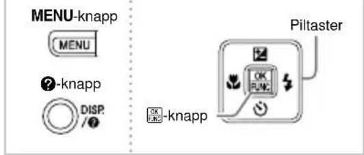 MENU-knapp MENU ?-knapp DISP. / Piltaster OK R.W.C. -knapp