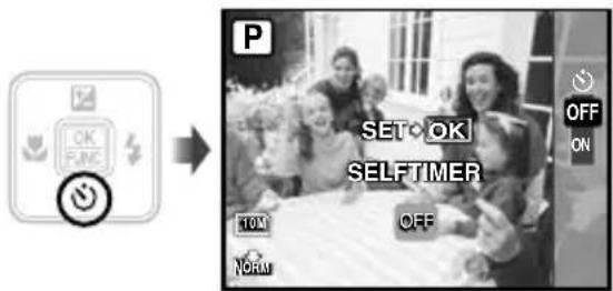 OK FUNG SET OK SELFTIMER OFF ON TOM OFF NORM