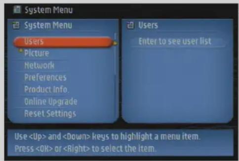 PHILIPS Streamium SL400I - Kapitel 12 - Options (indstillinger) - menu - 1