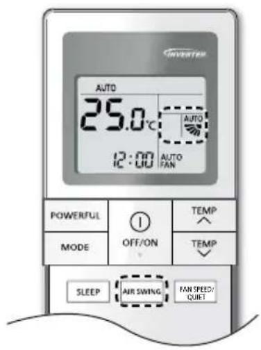 Auto 25.0°C 13:00 IC:00 AUTO FAN POWERFUL MODE OFF/ON TEMP TEMP SLEEP AIR SWING FAN SPEED/ QUIET