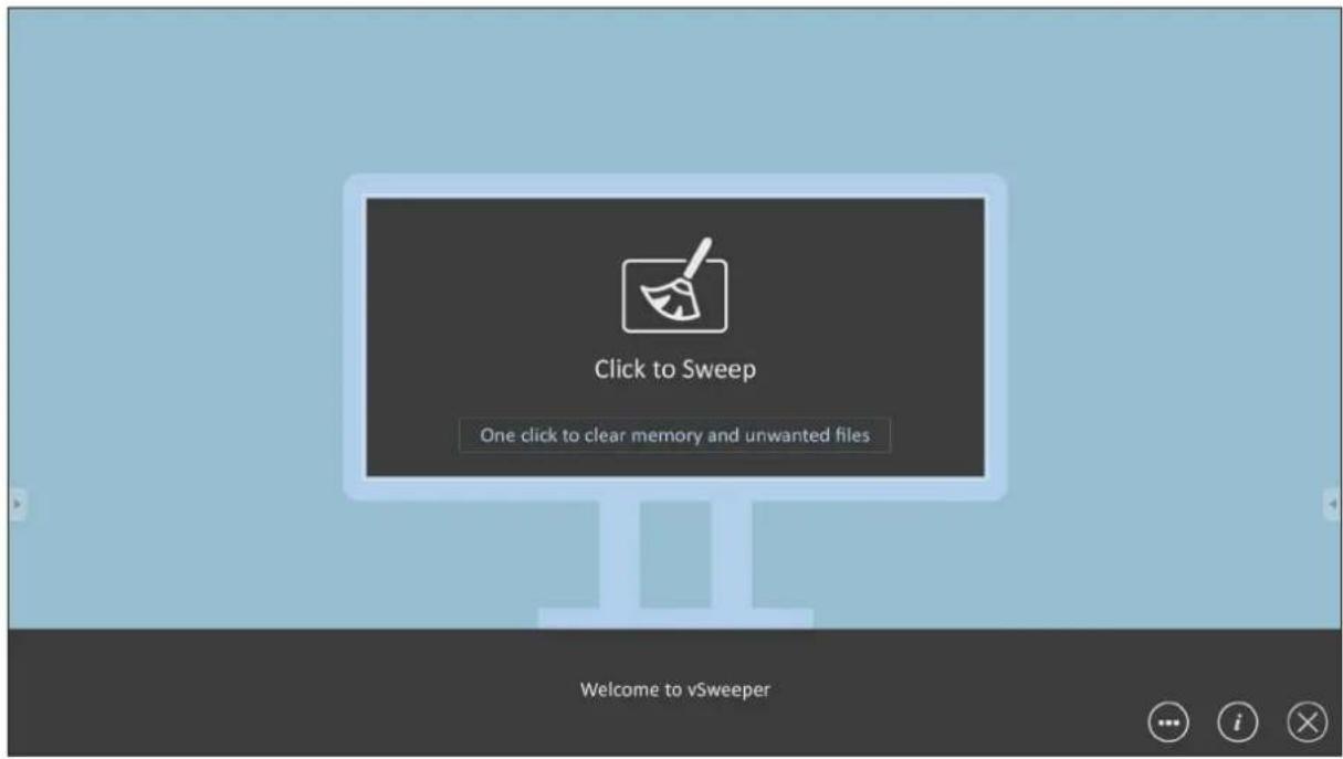 Click to Sweep One click to clear memory and unwanted files Welcome to vSweeper