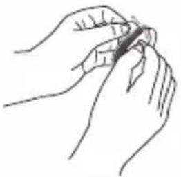 OMRON Max Power Relief PM500 - STEP 4 – REMOVE AND DISCARD PLASTIC FILM FROM PADS - 1