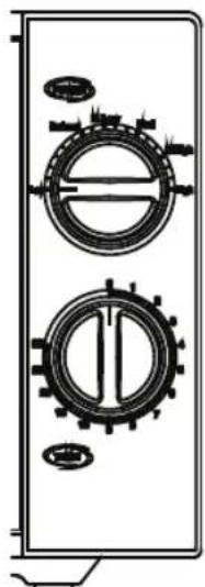 Pure mechanical diagram showing two gear-like components with no text or symbols