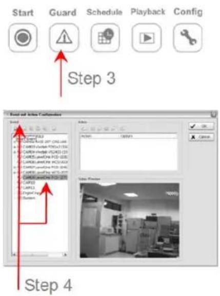 Start Guard Schedule Playback Config Step 3 Step 4