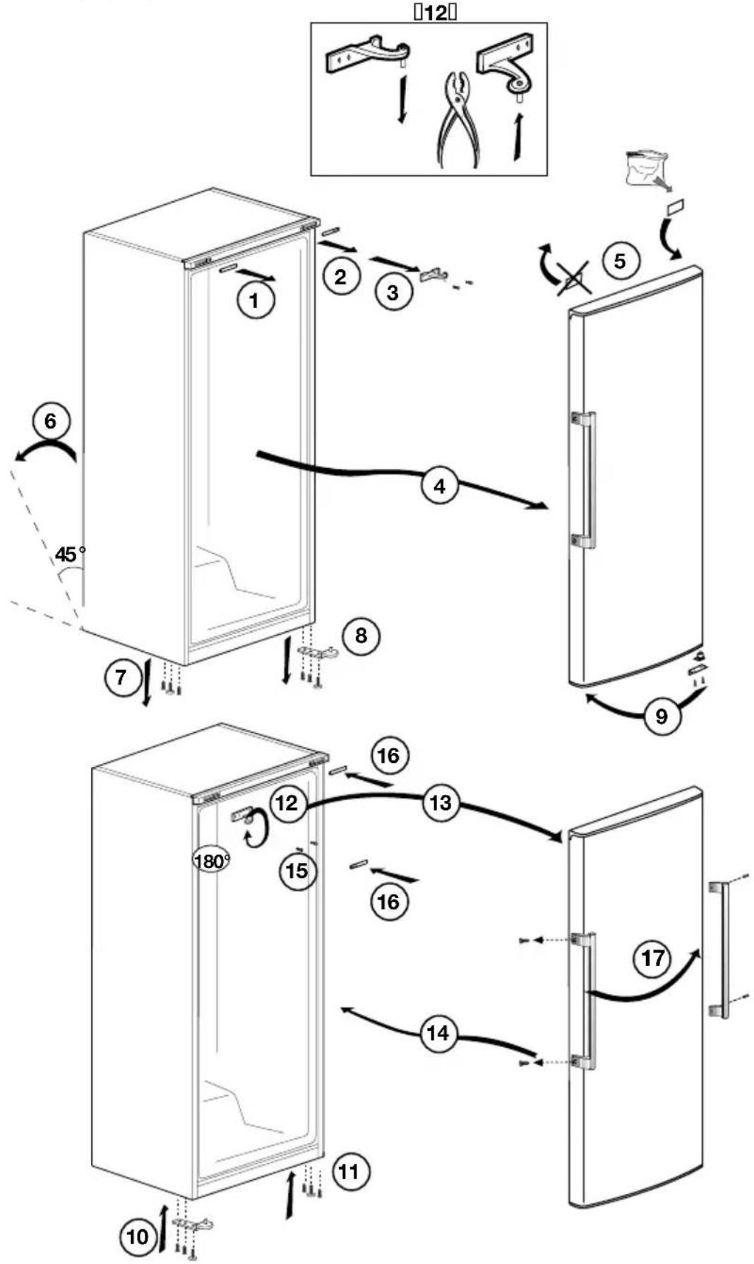 GRAM FS 4316-90 N/1 - Oven kätisyyden vaihto - 1