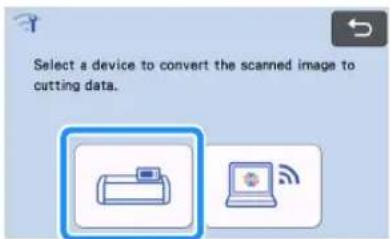 Select a device to convert the scanned image to cutting data.
