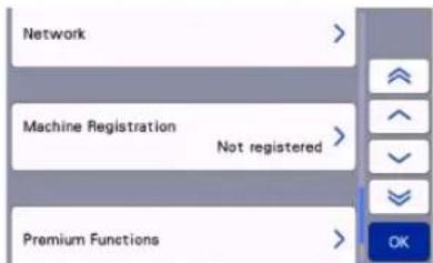 Network Machine Registration Not registered Premium Functions OK