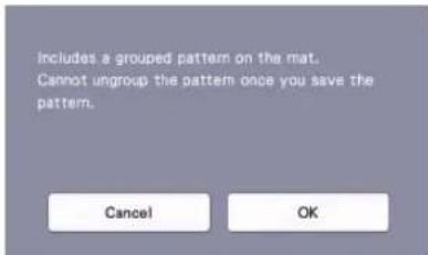 Includes a grouped pattern on the mat. Cannot ungroup the pattern once you save the pattern.