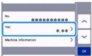 No. ***************** Ver. *.*** Machine Information OK