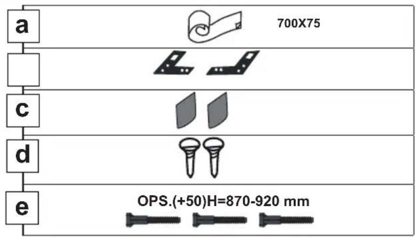 a 700X75 c d e OPS.(+50)H=870-920 mm
