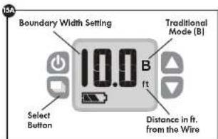 Boundary Width Setting 10.0 B ft Select Button Distance in ft. from the Wire Traditional Mode (B)