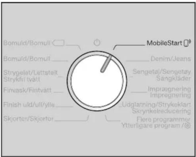 MIELE TEJ 665 WP - Valg af programmerne via programvælgerposition MobileStart og Miele@mobile-appen - 1