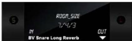 ROOM_SIZE 7,4,3 IN BV Snare Long Reverb OUT