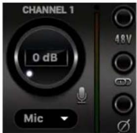 CHANNEL 1 0 dB 4.8V Mic
