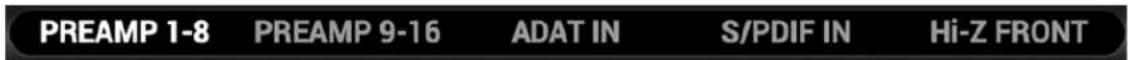 PREAMP 1-8 PREAMP 9-16 ADAT IN S/PDIF IN Hi-Z FRONT