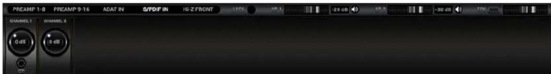 PREAMP 1-8 FREAMP 9-16 ACAT IN S/PDIF IN IN-Z FRONT 0 dB 0 dB 23 dB 12.5 -30 dB 75%