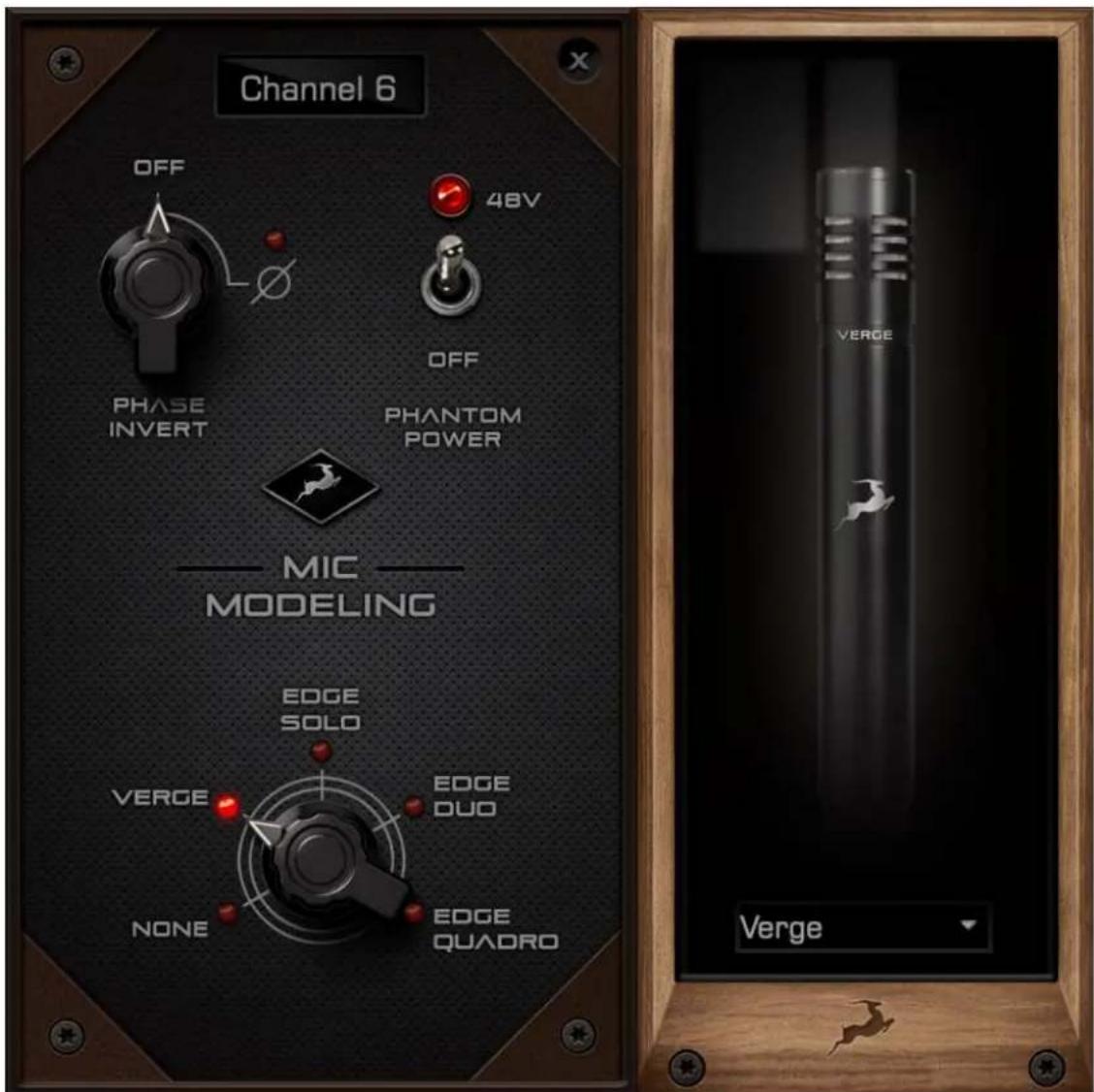 Channel 6 OFF 48V PHASE INVERT OFF PHANTOM POWER MIC MODELING EDGE SOLO VERGE EDGE DUO NONE EDGE QUADRO VERGE Verge
