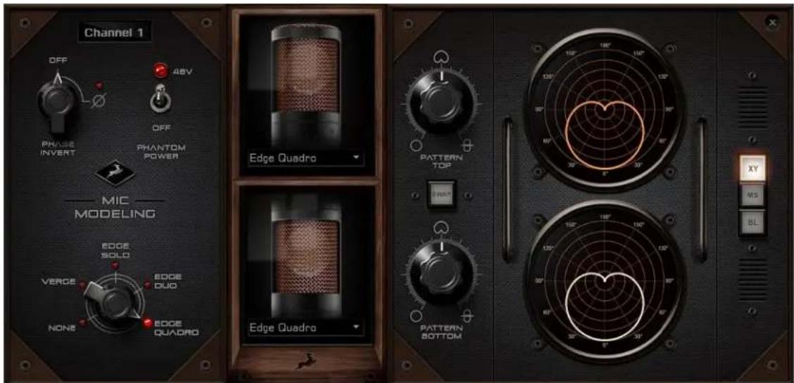 Channel 1 OFF 48V PHASE INVERT OFF PHANTOM POWER MIC MODELING Edge Quadro PATTERN TOP 0WACC XY MS SL EDGE SOLO VERGE EDGE DUC NONE EDGE QUADRO Edge Quadro PATTERN BOTTOM