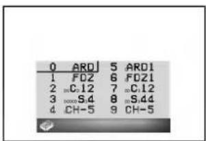 0 ARD 5 ARD1 1 FD2 6 FD21 2 C.12 7 C.12 3 S.4 8 S.44 4 CH-5 9 CH-5