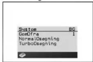 System BG COMDfra 1 NormalOsegning TurboOsegning