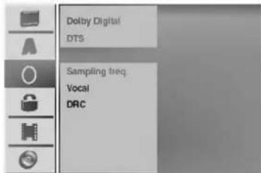 Dolby Digital DTS Sampling freq Vocal DRC