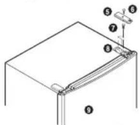 Technical diagram showing a mechanical assembly with numbered components, likely for assembly or maintenance instructions.
