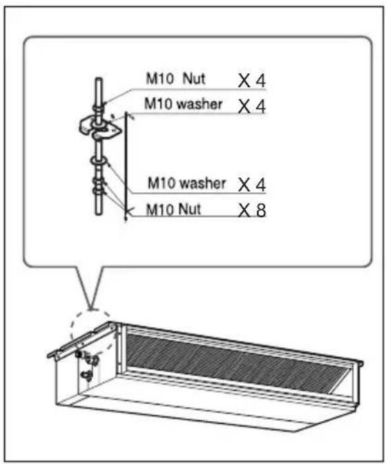 M10 Nut X 4 M10 washer X 4 M10 washer X 4 M10 Nut X 8