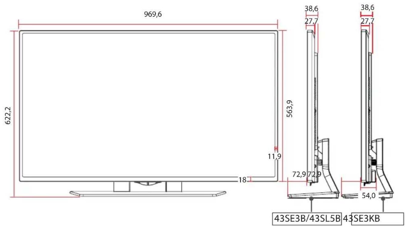 LG 55SL5B - Produktmål - 3