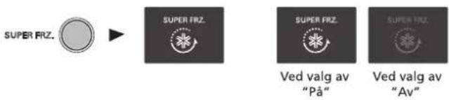SUPER FRZ. SUPER FRZ. SUPER FRZ. Ved valg av "På" Ved valg av "Av"