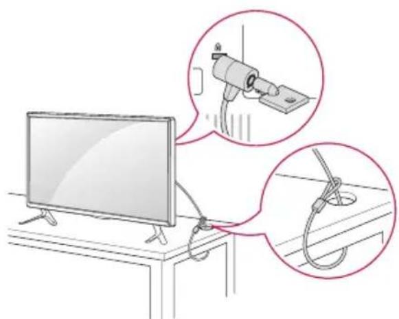 LG 55LS53A - Brug af Kensington-låsen - 1