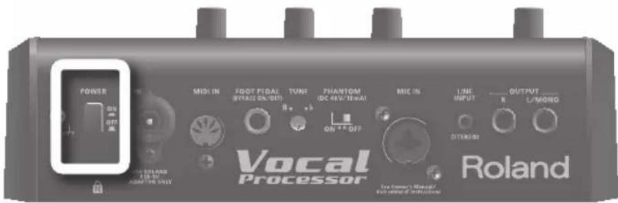 ROLAND VP-7 - Tilslut en strømforsyning og tænd VP-7 - 2